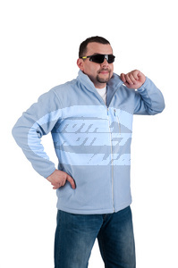 Bunda fleece KARELA, světle modrá