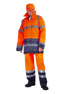 Bunda SEFTON, oranžová/tmavě modrá