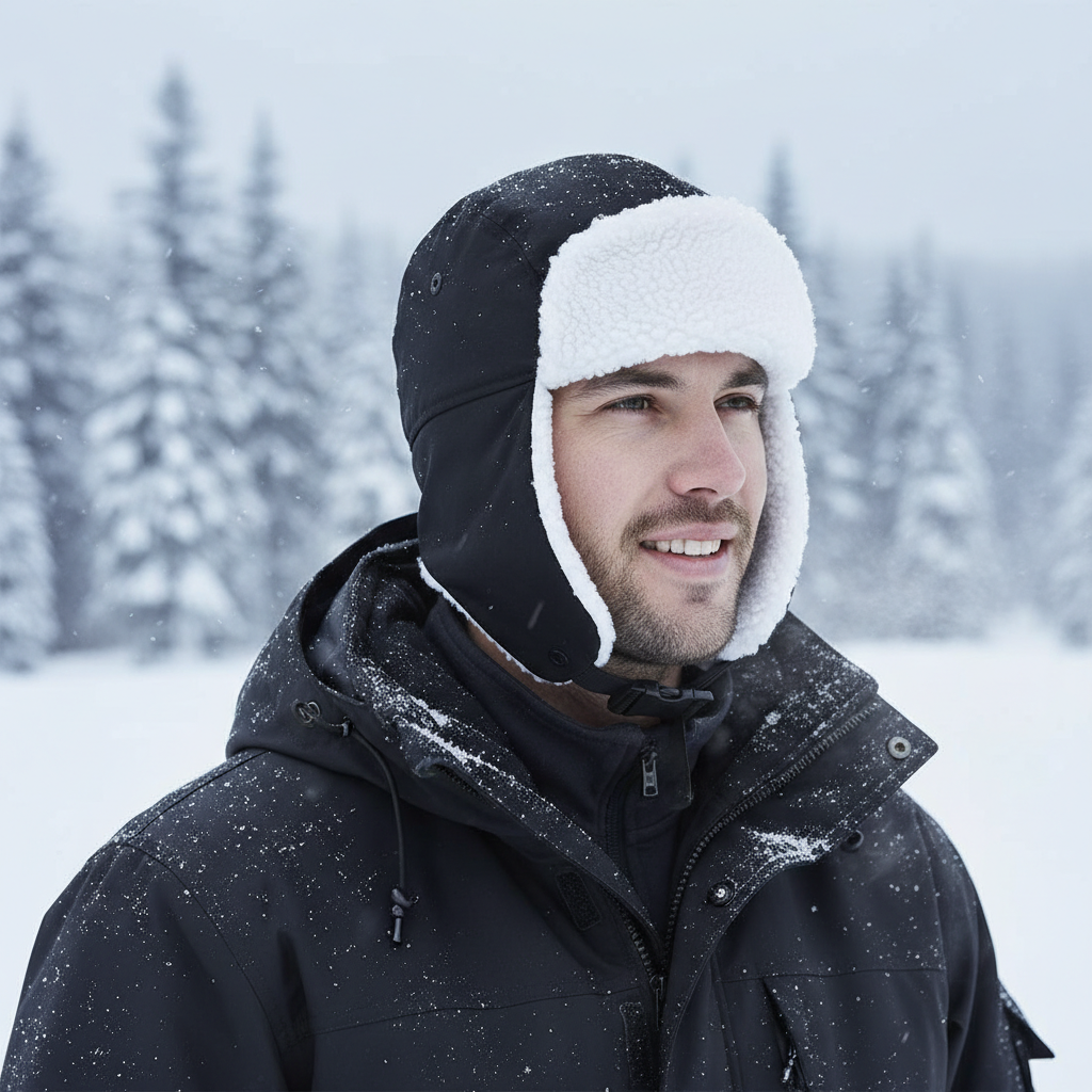 Čepice  traperská s podšívkou  sherpa