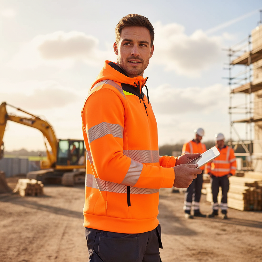 Mikina DX4 PORI Hi-Vis 1 4 s kapucí na zip