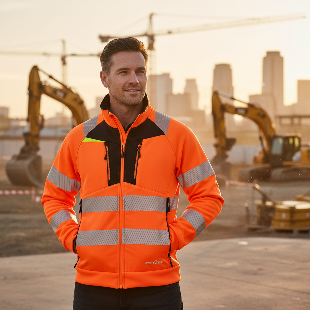 Mikina DX477 PORI Hi-Vis s  výstřihem