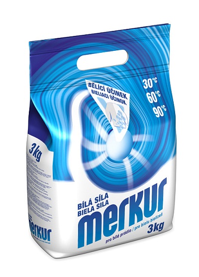 Prací prášek MERKUR 3kg na bílé prádlo