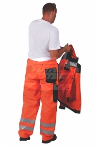 Kalhoty pasové ADAM, oranžové/černé s reflex. pruhy