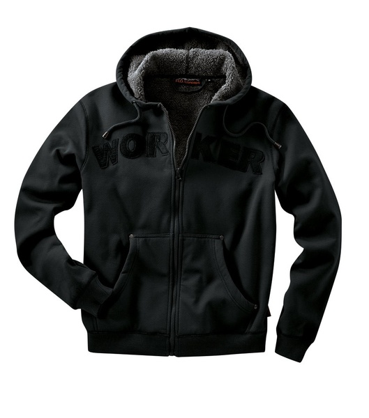Mikina s kožíškem WORKPOWER, černo/šedá