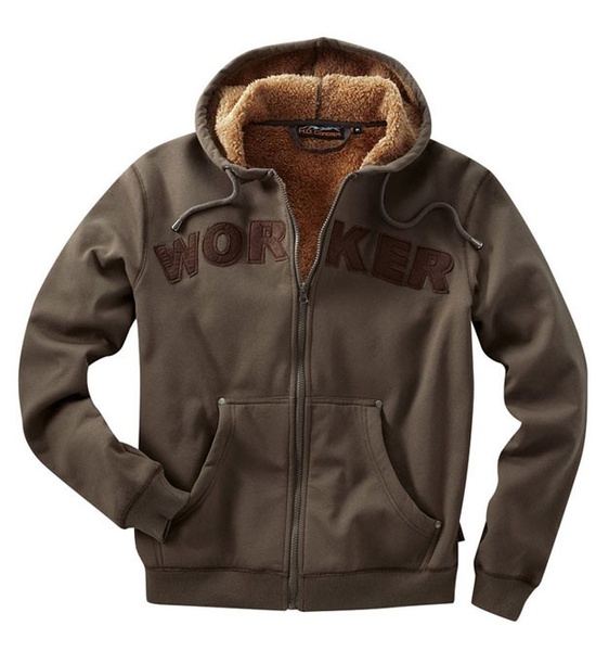 Mikina s kožíškem WORKPOWER, hnědá