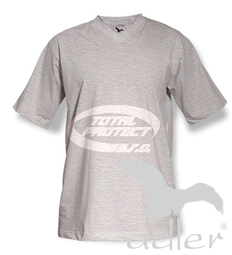Triko V-neck 160g, světle šedý melír